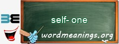 WordMeaning blackboard for self-one